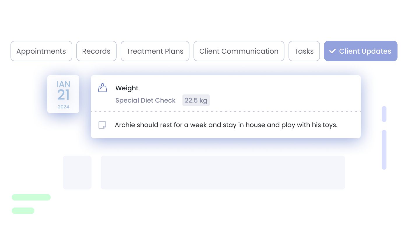 Client Updates in Pet Parent App