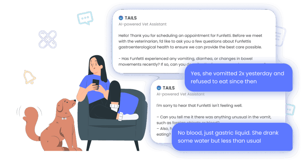 Tails AI Patient Intake chat illustration