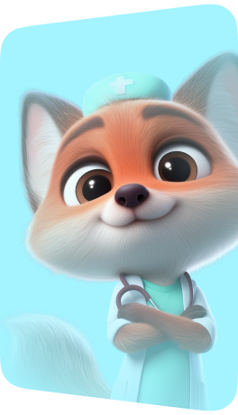 Image Fox in lab coat