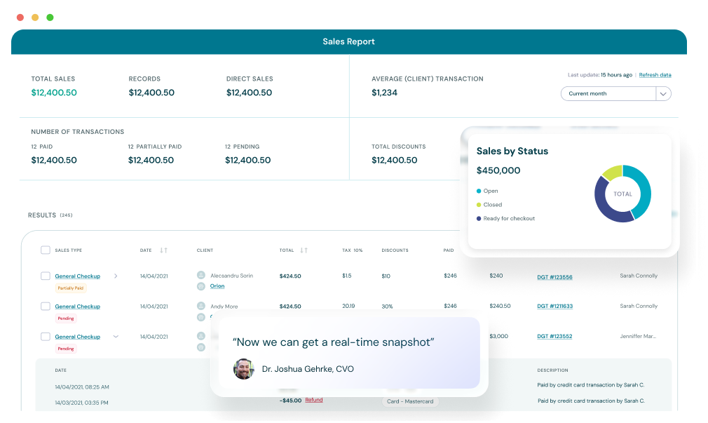 digitail-sales-reports interface