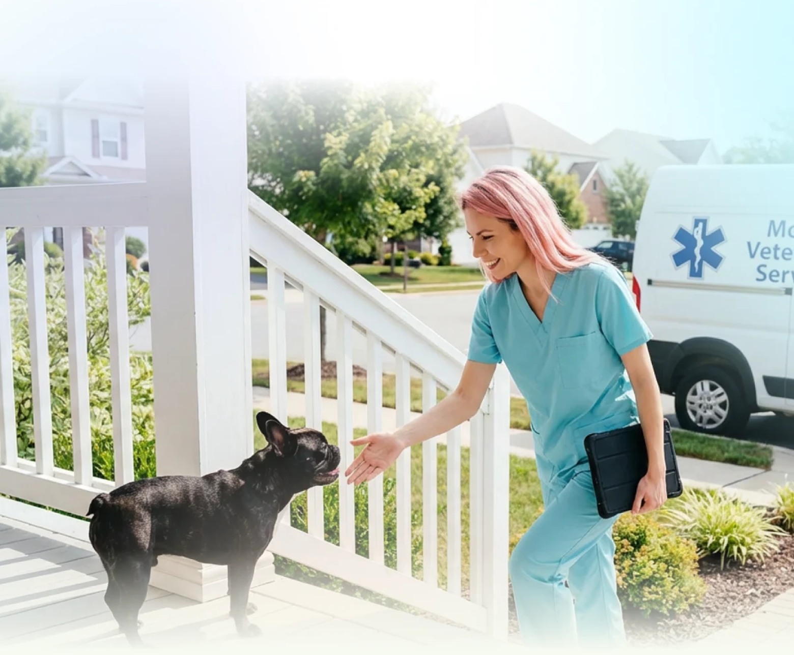 Photo Vet with dog. Mobile Veterinary Services