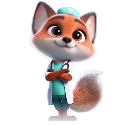 fox in lab coat