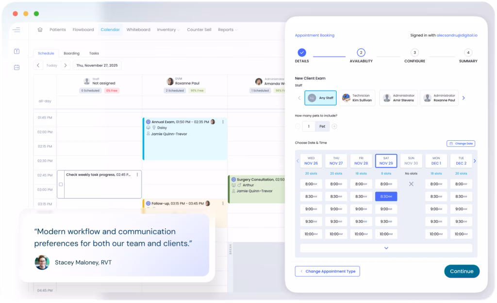 Calendar interface