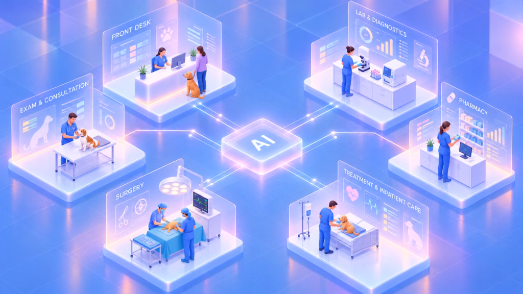 AI connecting key veterinary practice workflows